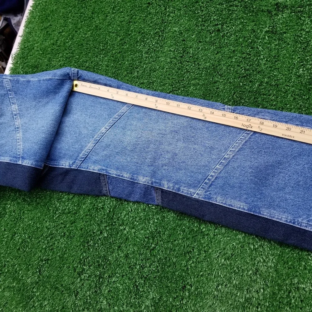 Free People Jeans Womens Size 30 Blue Denim  Barrel Leg Patchwork - Picture 7 of 9